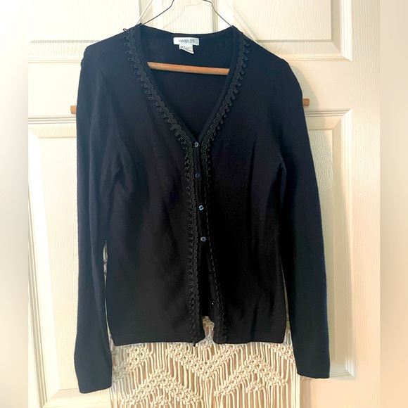 Harold's Black Cardigan with Button Detailing - Picture 1 of 3